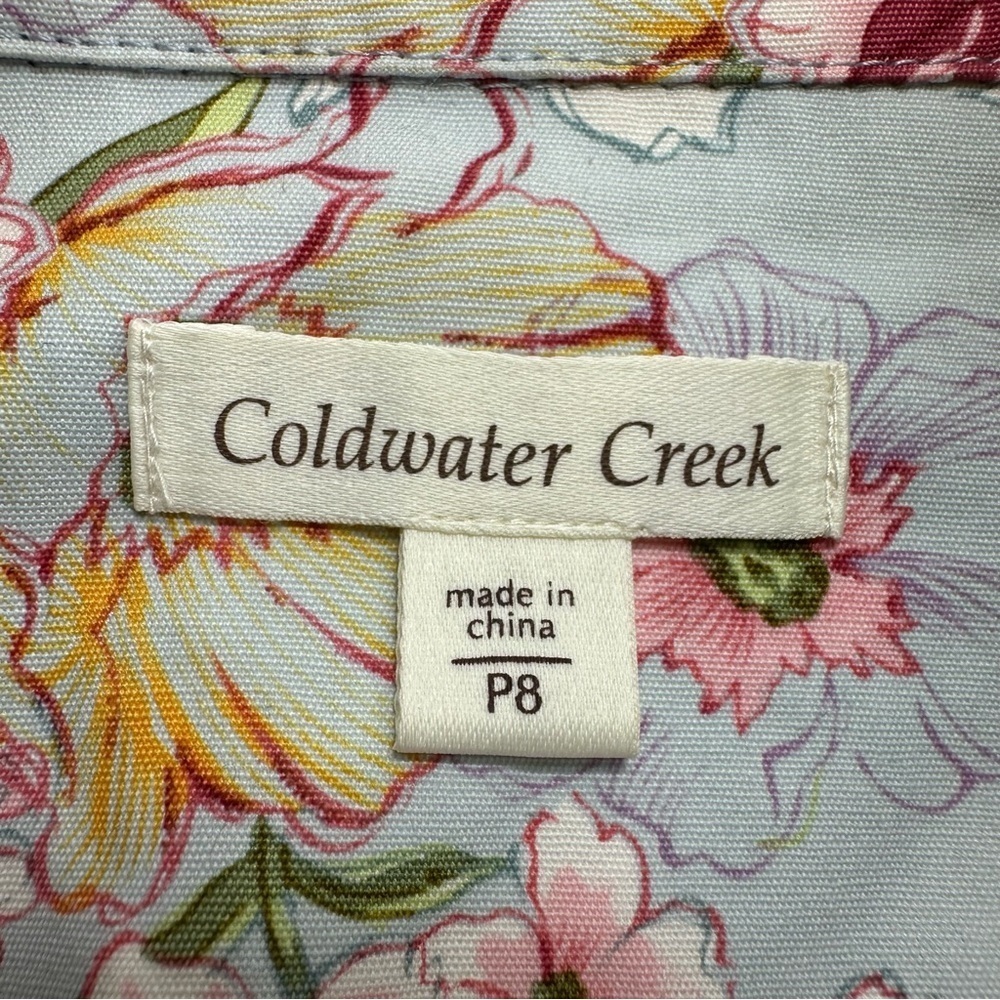 NWOT Coldwater Creek Denim Jacket Women’s 8P Pastel Floral Pockets Cotton - Picture 4 of 8